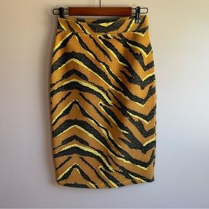 Free people animal print pencil skirt size small